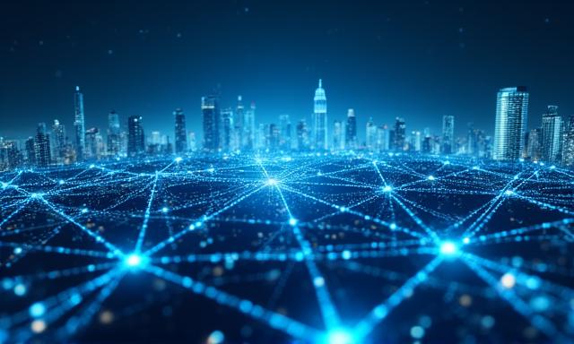 Futuristic digital network and cloud infrastructure